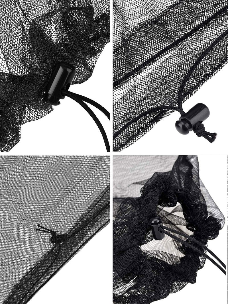 HESTYA 4 Pack Mosquito Net Face Mesh Protecting Net for Outdoor Hiking Camping Climbing Mosquito Fly Insects Preventing(Black) - Image 2